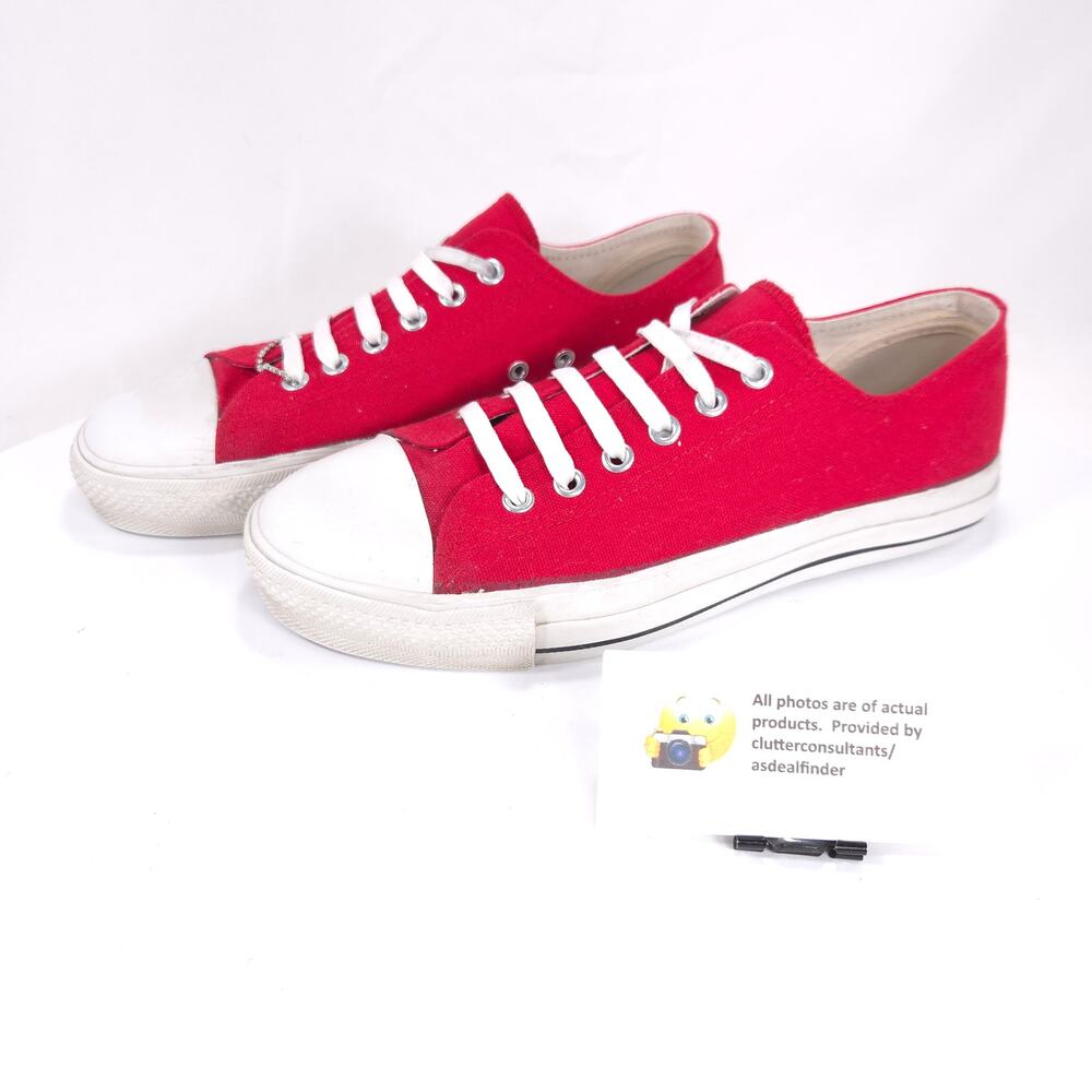 Demonia Deviant 01 Canvas Lace Up Sneakers Womens Size 9 Mens Size 7 Red